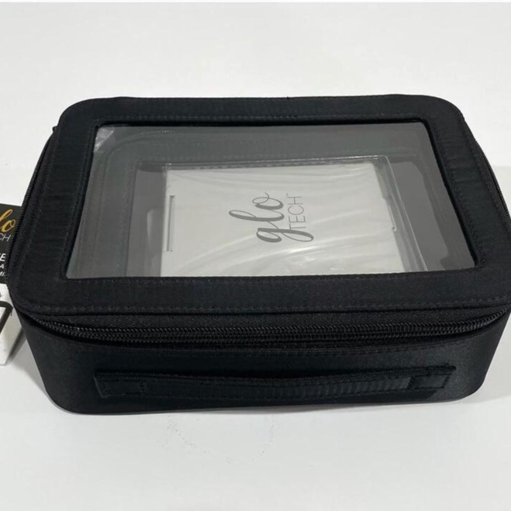 Glo Tech 3-Piece Cosmetic Bag Set with Compact Mirror, Travel Makeup Organizer